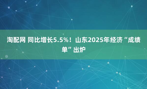 淘配网 同比增长5.5%！山东2025年经济“成绩单”出炉