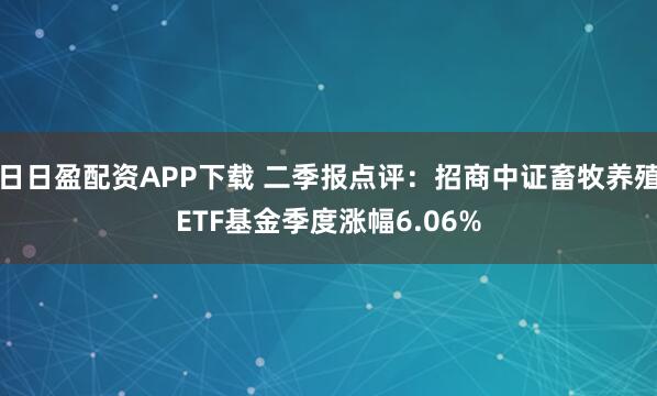 日日盈配资APP下载 二季报点评：招商中证畜牧养殖ETF基金季度涨幅6.06%