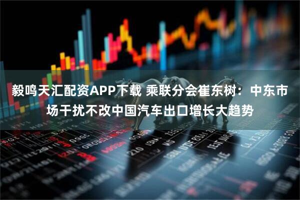 毅鸣天汇配资APP下载 乘联分会崔东树：中东市场干扰不改中国汽车出口增长大趋势